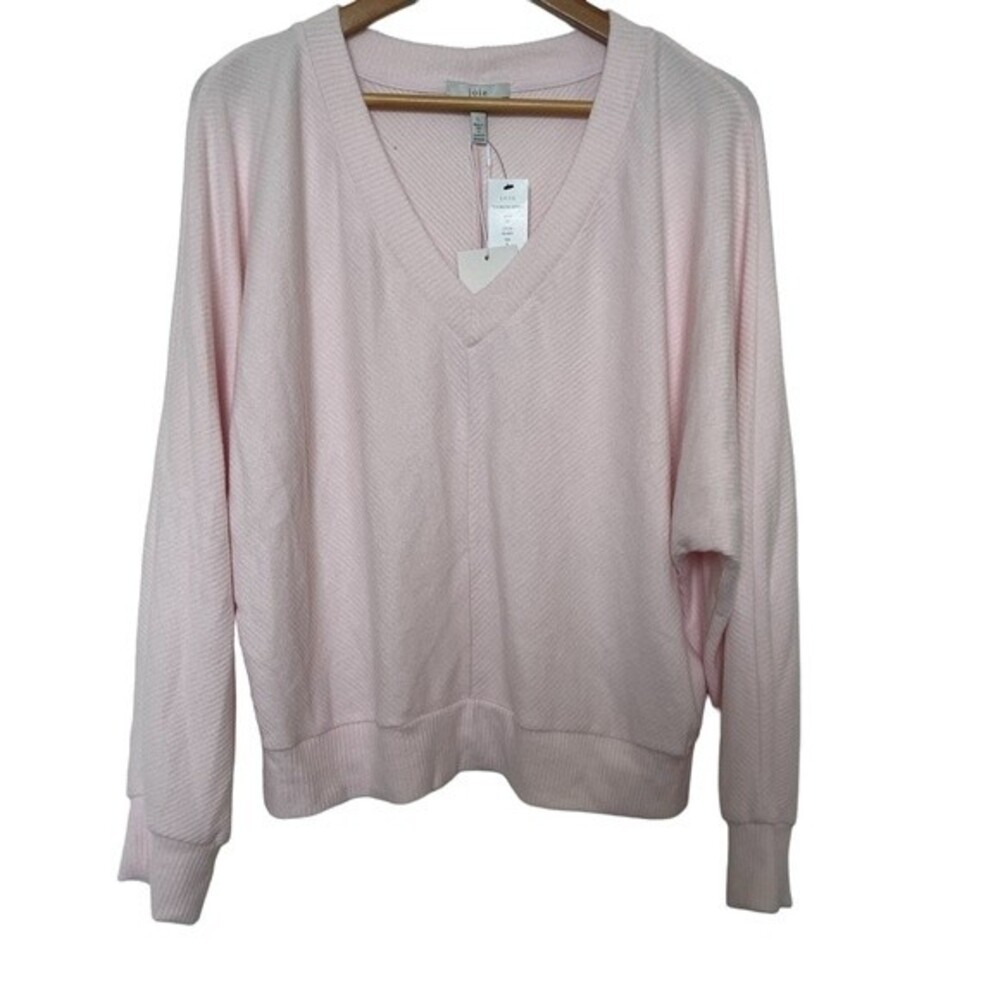 NWT Joie Lightweight Ribbed Sweater w/ Center Seam Herringbone design. Size L.